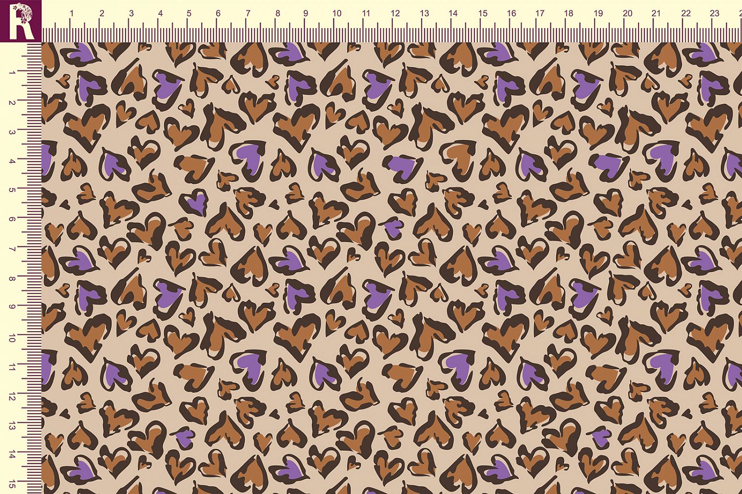 Т608 Леопардовые сердца 14-1220 17-1048 17-3619 19-1213